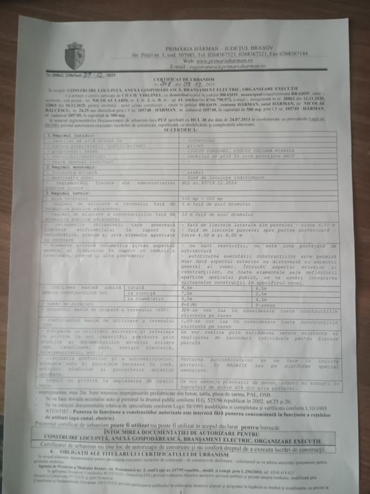 Teren  Hărman 1000 mp