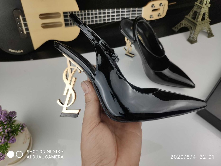YSL Femei Negru tocuri înalte, sandali