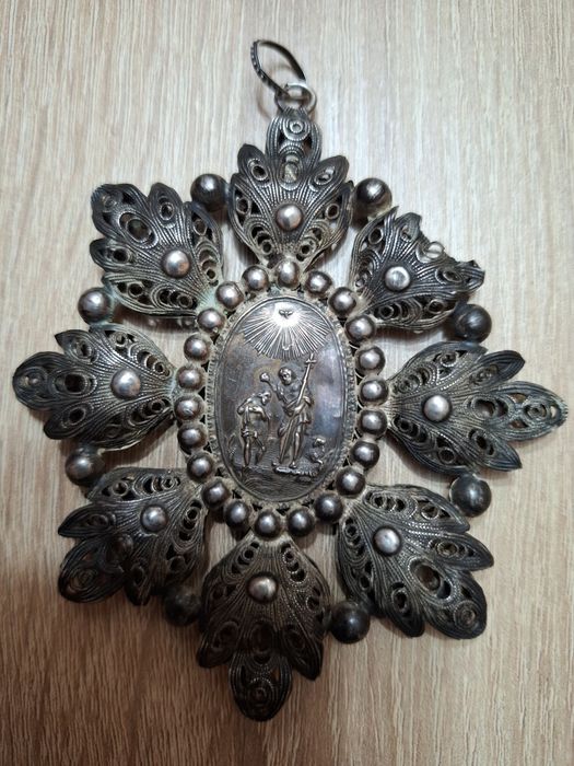 Pandativ/medalion antik argint masiv filigram