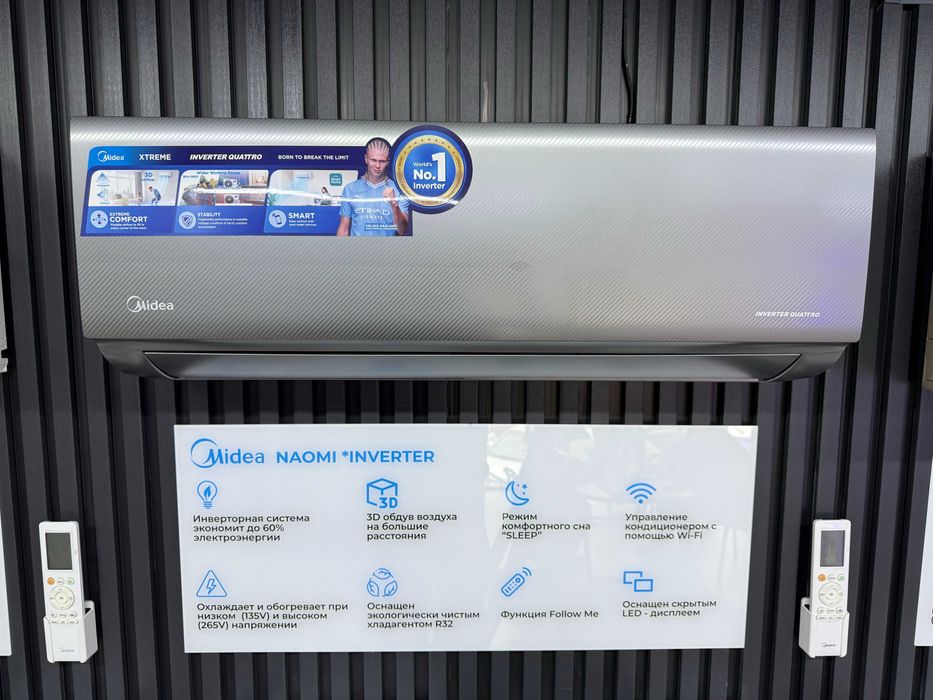шоу-рум Кондиционер Midea Naomi-12 Inverter Quattro | Wi-fi | Гарантия