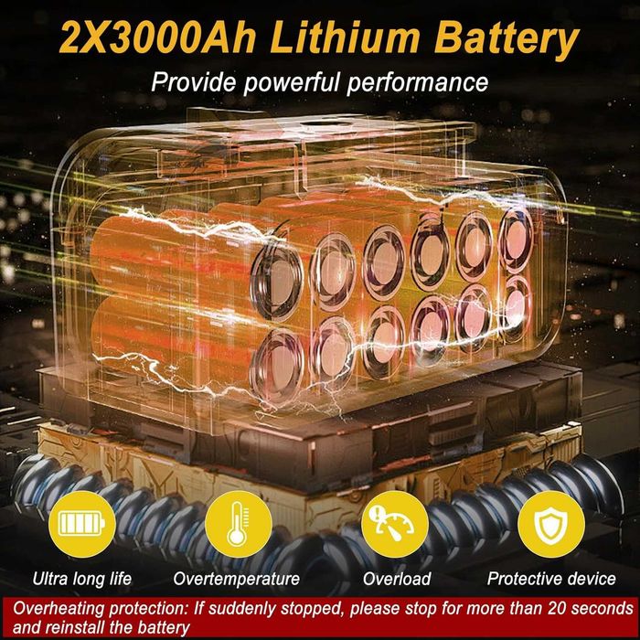 Преносима турбо духалка 1050W, Li-Ion батерия 48V