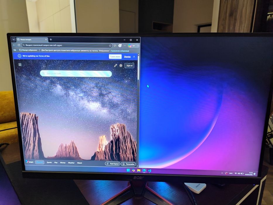 Монитор 27 дюймов, 165гц, Acer nitro vg272, 1920x1080