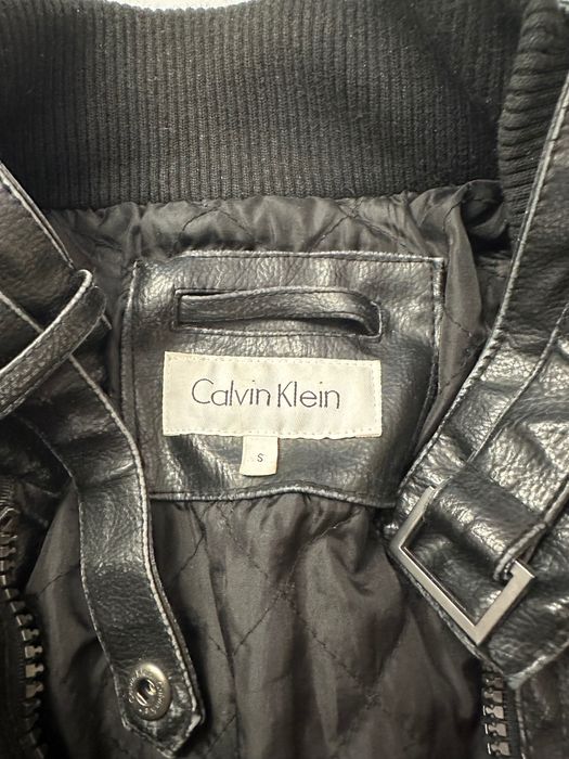 Черно кожено яке Calvin Klein