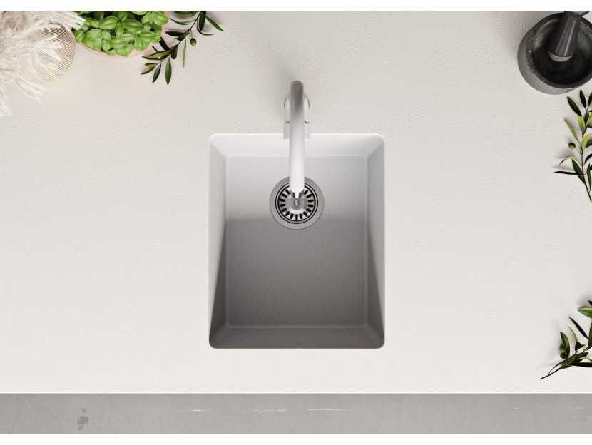 СТРАХОТНА Гранитна Мивка за Вграждане под Плот Лондон 40 Бяла