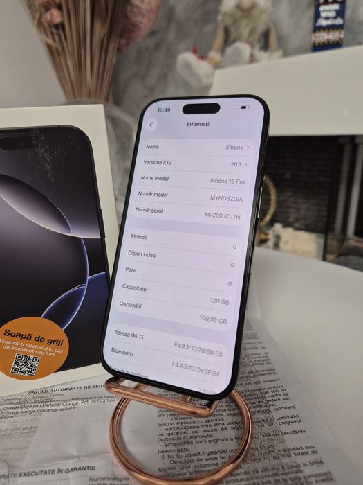 IPhone 16 Pro garanție 2027