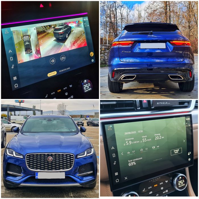 Jaguar F Pace 2021 Ultimul Model,Benzina 3.0 MH 400cp,4x4,FULL,Unicata