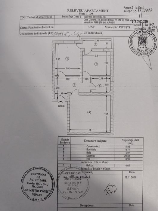 Vând apartament 2 camere Gavana 3