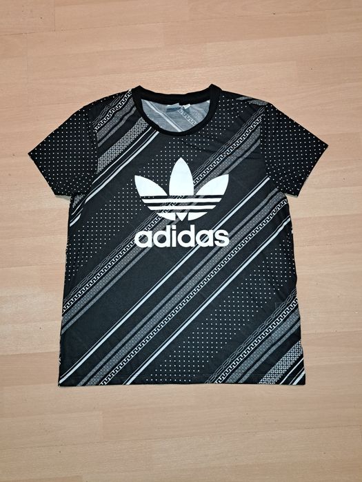Tricou Adidas Originals Damă / Mărimea 36 (S) - Pattern Geometric Alb/Negru