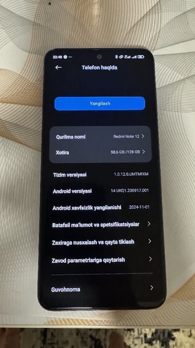 Redmi note 12 holati a'lo