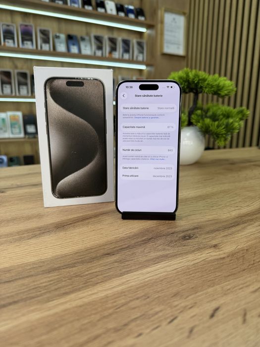‼️iPhone 15 Pro Natural 128Gb - Stare foarte buna - Garantie 12 luni