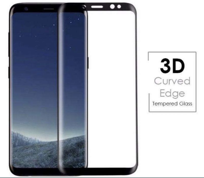 Samsung S8 S9 S10 Plus Folie Sticla Curbata 7D Black Bord Full Adeziv