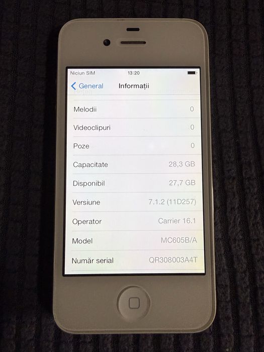 Iphone 4 32gb ios 7.1.2  n22