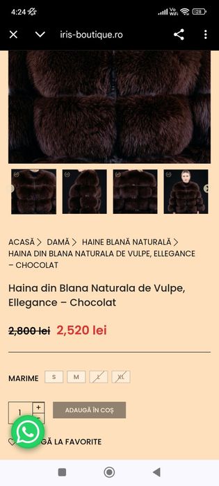 Oferta Geaca Jacheta/Vesta  blana vulpe naturala 100% noua 34 pt S ,M