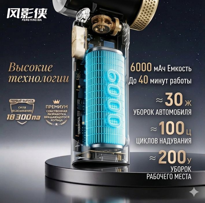 Беспроводной пылесос для автомобиля