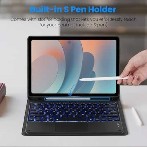 Нов Samsung Galaxy Tab A11 Plus A9 Plus калъф кейс с клавиатура тъчпад подсветка таблет Самсунг