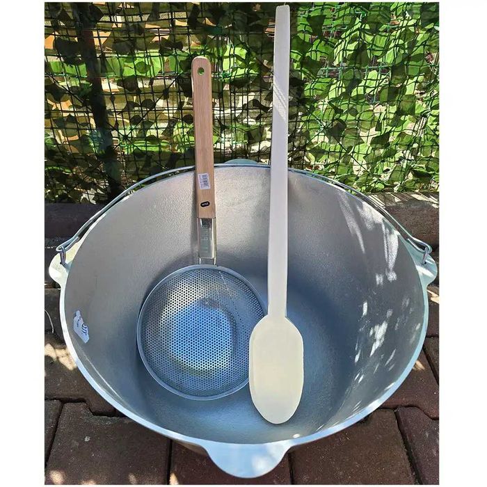 Ceaun Aluminiu cu capac + Paleta jumari + Lingura lemn