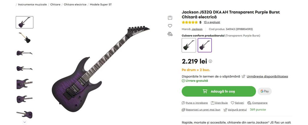 Chitară electrică Jackson js32 dka