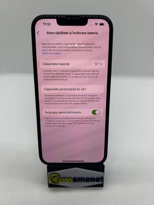 Telefon mobil Apple iPhone 13, 256GB, 5G, Blue, 87% baterie -D-