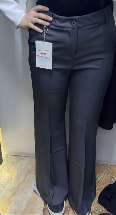 Серый брюки класстиские XL