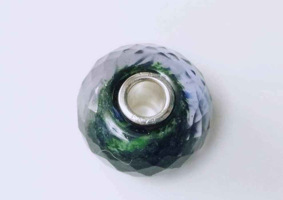 Veche bratara semi fixa din argint de 925, ametist, Trollbeads