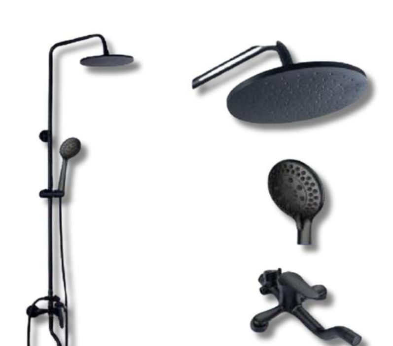 Душ комплект, кръгла регулируема по височина душ система за баня