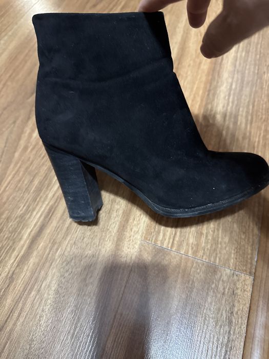 Полу Сапожки черные замшевые