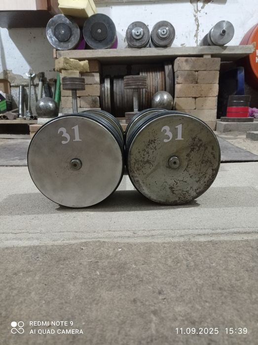 Гантели СССР литые 12 кг.