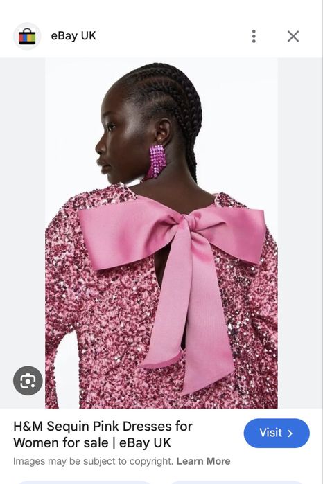 Virala rochie h&m cu paiete roz si funda la spate noua cu eticheta