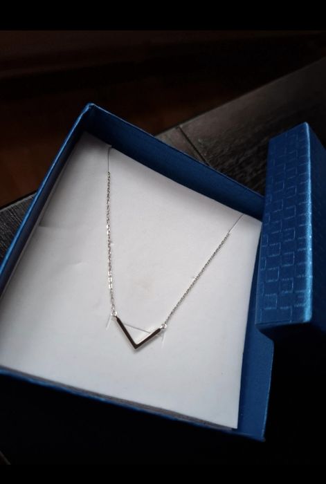 Colier Chevron geometric, din argint stantat 925, nou, nepurtat