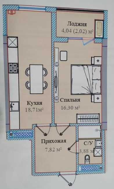 1 комнатная 49 м2 ЖК Golden Hills Мирзо-Улугбекский Паркентский 4/16`