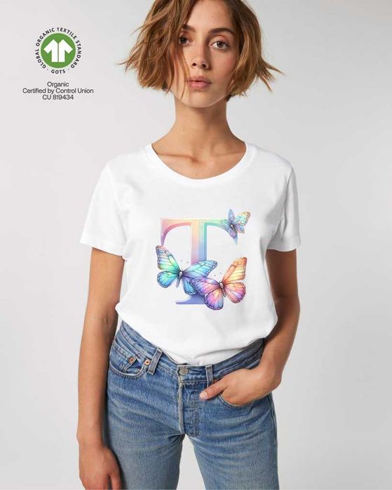 Тениски с Букви за Мама и Аз с пеперуди, цветя, еднорог и още