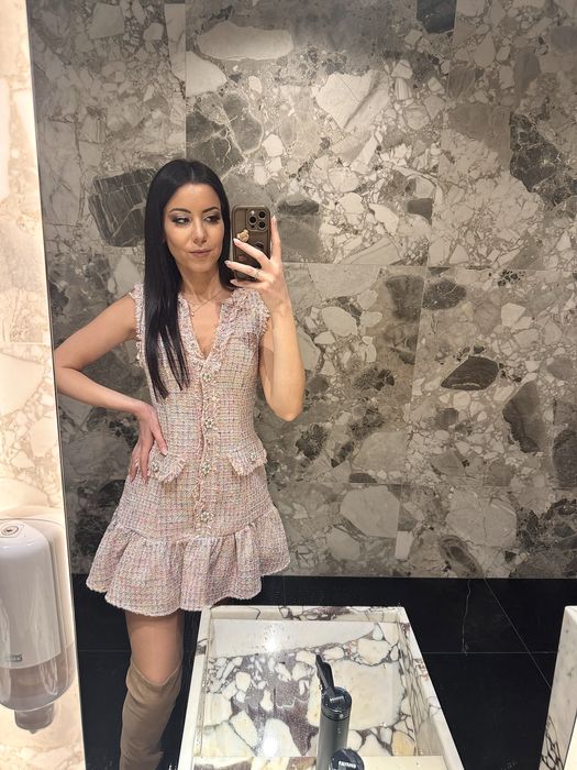 Топ Рокля розова букле