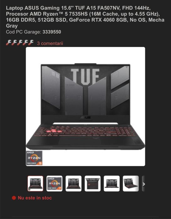 Laptop gaming Asus TUF  A15 FA507NV