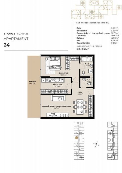 Apartament 2 camere, zona Garii, imobil de lux cu Mall la primele etaj
