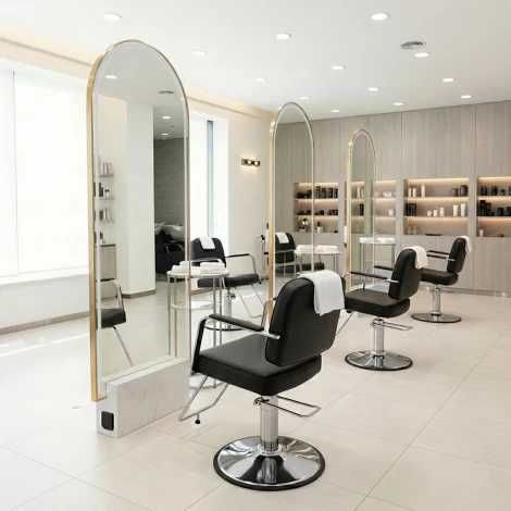 Oglinda dubla coafor 200x80 cm, iluminare LED