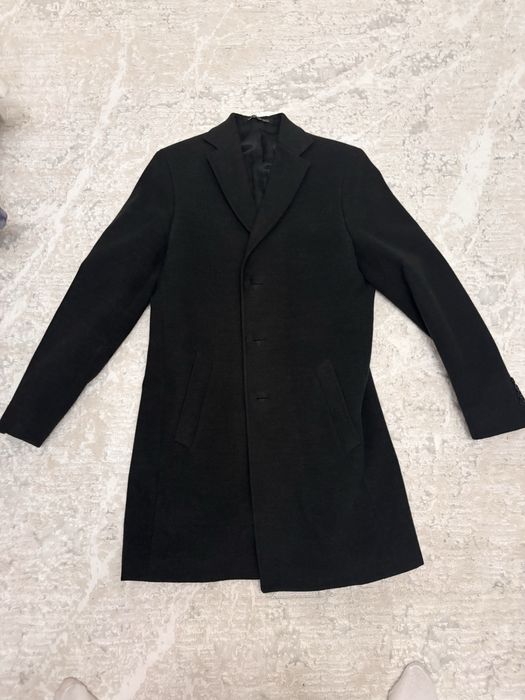 пальто мужское серо черное