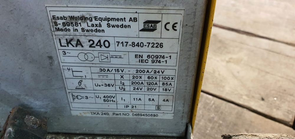 Aparat de sudura ESAB 240 amperi.