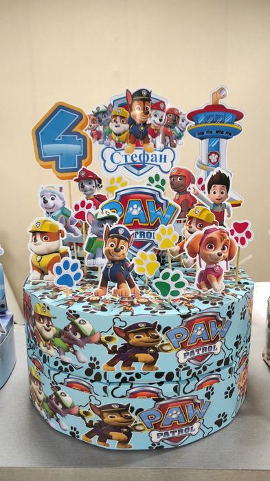 Картонена торта Замръзналото кралство Блуи Скай Барби Батман Соник