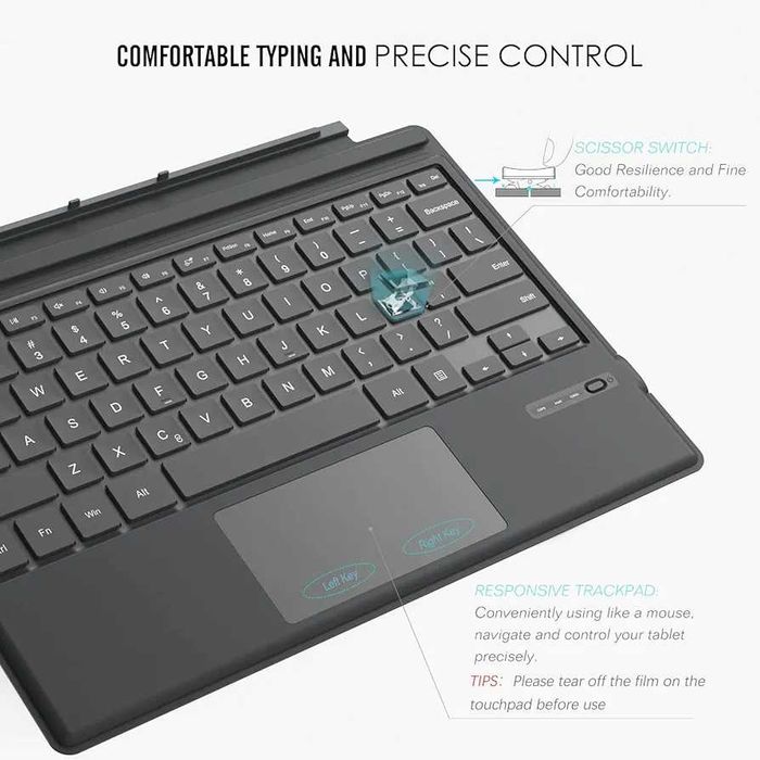 Wireless Keyboard pentru Surface Pro 7 Plus/Surface Pro 7/Pro 6/5/4/3