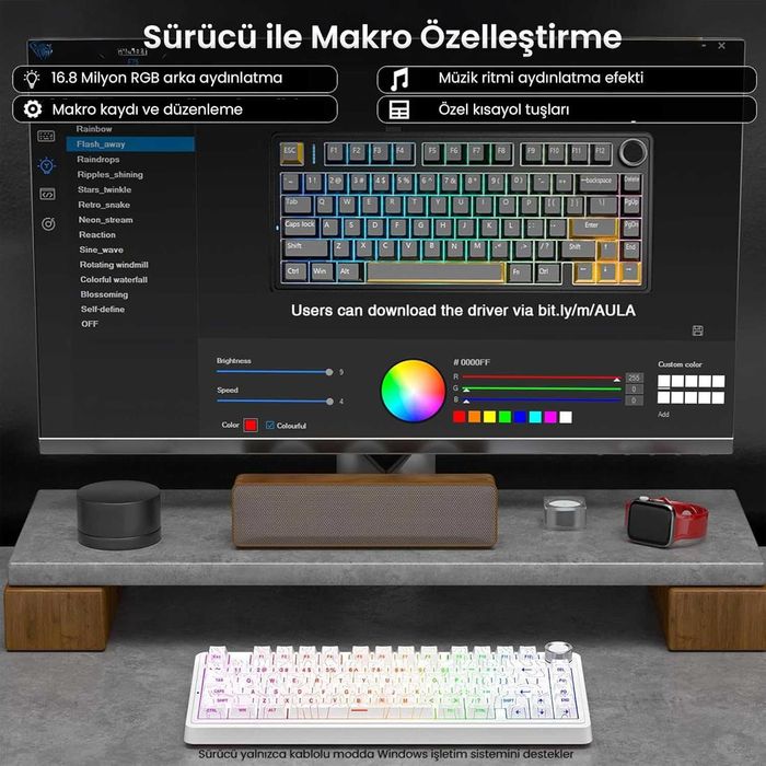 Механична клавиатура AULA F75 RGB Wireless