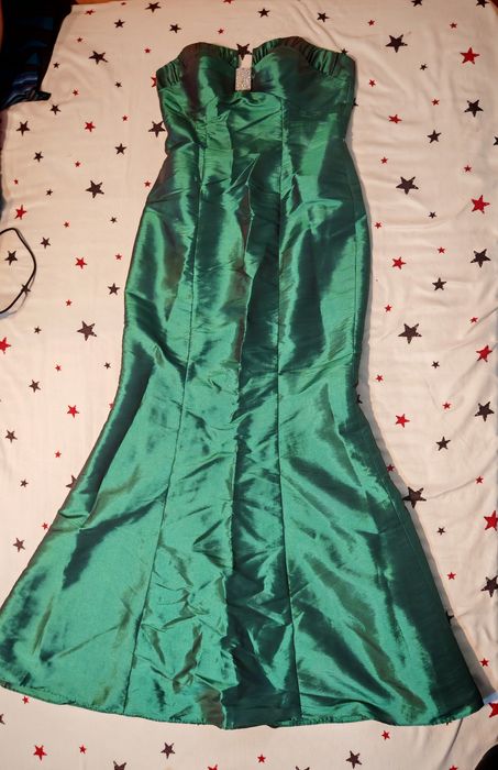 Rochie eleganta, verde smarald, tip sirena