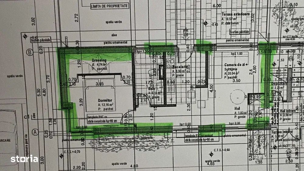 Apartament de vanzare 2 camere 51mp gradina 40 mp zona : Sub cetate Po