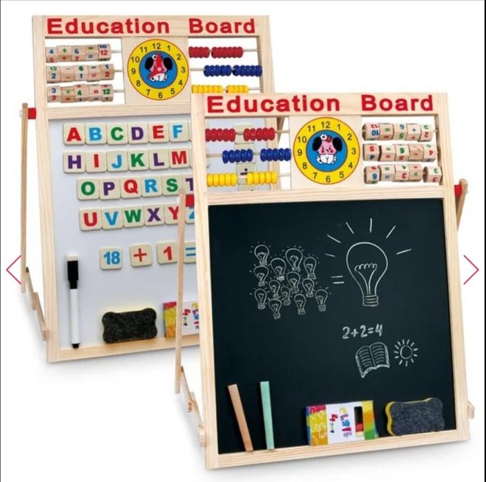 Tabla cu 2 fete, magnetica si clasica + accesorii. Produs nou