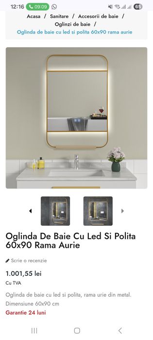 Oglinda baie led