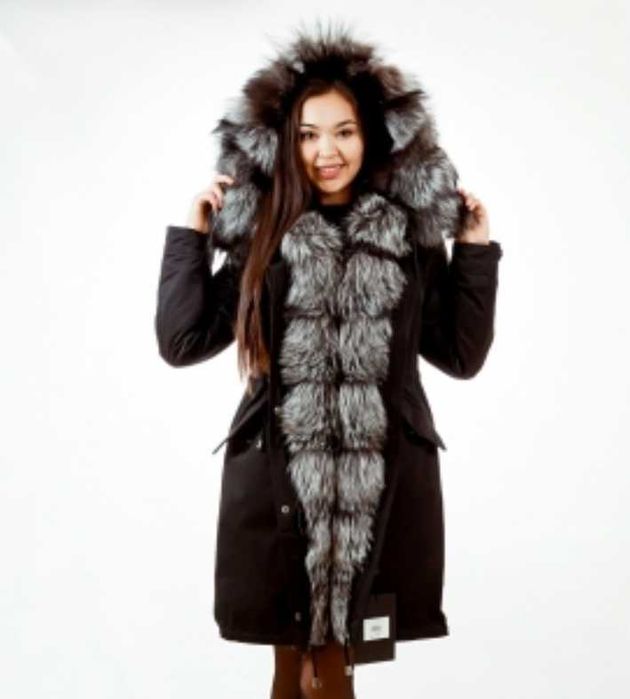 Парка м-чернобурка(черный)