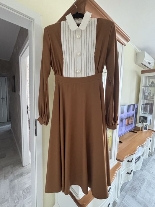 Rochie stofa maro XS