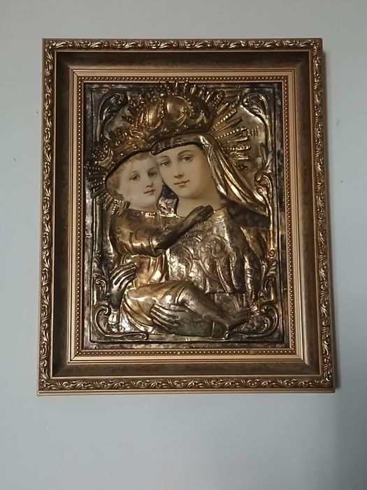Icoană veche maica sfânta cu pruncul sfânt