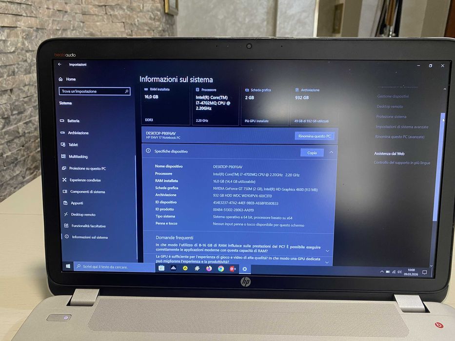 Vand Laptop HP Envy 17"