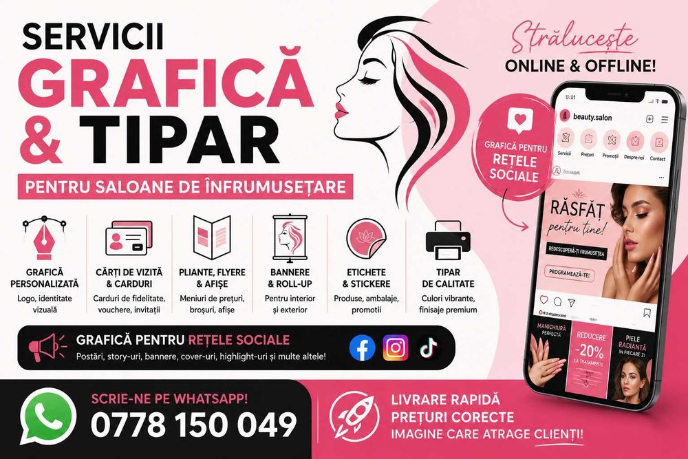 Logo, Social Media, Cărți de Vizită, Pliante și Bannere | Design Complet pentru SALON