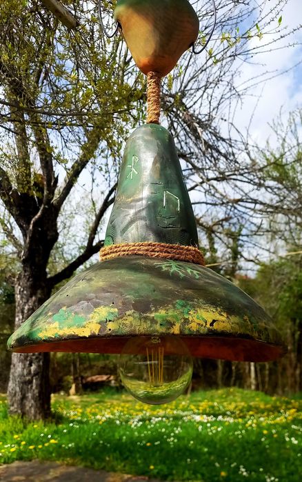 Ръчно изработена винтидж дизайнерска лампа "FANTASY WIZARDS HAT"